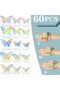 Removable 3D Shiny Sliver Wall Stickers Decals with Set, 60 Pieces - 6