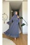 New Season Sapphire Stone Abaya with Shawl and Belt as a Gift - 3