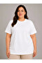 Battal Big Size Basic T-Shirt Crew Neck Comfortable Fit T-Shirt - White