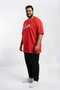 Red 100% Cotton Oversized Plus Size Men's Printed T-Shirt - 3XL 4XL 5XL 6XL 7XL 8XL 9XL 10XL 11XL T-Shirt - Relaxed Fit - 2