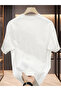 Printed Oversize Crew Neck T-Shirt - White