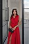 Red Belted Shirt Dress - 2