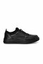 Men's Genuine Leather Casual Sneaker Shoes Elastic Laces Lightweight Comfortable Non-Slip Sole Black - 3