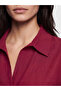 Özmarka New Season Burgundy Oversize Women's Shirt - 3