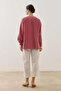 Striped Modal Kimono Shirt Red - 7