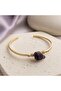 Natural Amethyst Stone Gold-Tone Spiral Women's Bracelet - 4