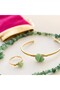 Natural Green Aventurine Stone 3-Piece Women's Jewelry Set – Necklace, Bracelet, Ring, and Gift Bag - 3