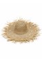 Fringed Wide Straw Bohemian Beige Hat - 5