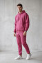 Men's Three-Thread Ribbed Sweatshirt Set - Hooded Sweatshirt with Kangaroo Pocket and Sweatpants with Elastic Cuffs - 2