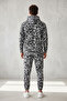 Men's Three-Thread Ribbed Sweatshirt Set - Hooded Sweatshirt with Kangaroo Pocket and Sweatpants with Elastic Cuffs - 6
