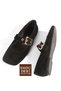 Black Genuine Suede Leather Mary Jane Buckle Ballerina Shoes Maryka - 3
