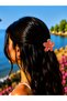 Set of 6 Colorful Enamel Detailed Women's Hair Clips Premium Gold Framed Lotus Clip Set Clip Hairpin - 2