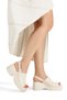 Beige Color Genuine Leather Sandals Thick Heeled Women's Shoes Ciiti - 3