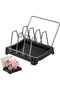 Kitchen Organizer - Pan Storage Rack - Kitchen Organization - Efficient Cabinet Utilization - 17cm High - Black