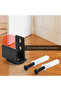 Two black steel sliding door wall brackets with screws - 2
