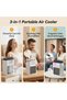 Portable air conditioner fan, USB powered, mini rechargeable desktop air conditioner, supports 3 speeds and 3 spray modes, 600ml water tank. - 3