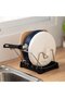 Kitchen Organizer - Pan Storage Rack - Kitchen Organization - Efficient Cabinet Utilization - 17cm High - Black - 5