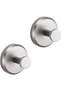 Suction cup hooks for shower rooms, bathrooms, kitchens, with load capacity of up to 7 kg—polished matte chrome and brushed nickel (2-pack)