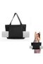 1-Piece - Women's Yoga Bag - Canvas Tote Bag - Yoga Handbag - Sports & Gym Bag - Black - 46 x 35 cm - For office, training, travel, gym, beach, etc