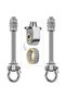 Two heavy-duty hooks for swings, stainless steel wooden beam hoisting bracket with bearings, hanging chairs, porches, patios, playgrounds.
