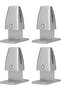 T-shaped partition bracket, 4 silver aluminum alloy T-shaped desktop screen baffle clip brackets
