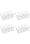 4-pack plastic food storage box set with dividers and lids for kitchen cabinets and refrigerator organization