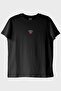 Rotating Telephone Pattern Embroidered Black T-Shirt
