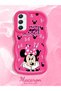 Samsung Galaxy A34 Compatible Wavy Frame Mouse Cartoon Patterned Quality Silicone Phone Case