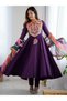 Purple Cotton Gown Bottom & Dupatta - HRT4396 | Purple-Size:2XL-44-Inches - 5