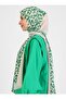 Striped Leopard Patterned Shawl - Green - 3