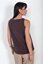 Women's V-Neck Ribbed Italian Cotton Lyocell Blouse - 4