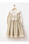 Nostalgic Collar Detailed Bowknot Girls' Dress - 3