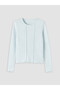 Vizyon New Season Blue Crew Neck T-Shirt with Stitching Detail for Girls