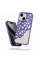 Apple iPhone 13 Compatible Case Lace Mirror Silicone Case Deep Purple - 2