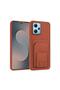 Xiaomi Redmi Note 12 Pro 5g Compatible Case with Stand and Card Holder Silicone Case Brown