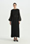 Comfortable Fit Stylish Dress with Belt - Black