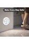 3-pack LED motion sensor disc light, wireless LED night light, magnetic adhesive light - white light - 4