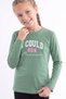 Girl's Round Neck Sweatshirt with Print Detail - 5