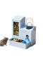 2-in-1 automatic guinea pig feeder, rabbit cage food dispensing bowl, leak-proof design, also for ferrets and chinchillas (blue). - 3