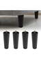 Four 8-inch tapered round plastic furniture legs, M8 hanger bolts, suitable for chairs and sofas, black legs. - 4