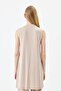 Chiffon Front Sleeveless Combed Cotton Undergarment - Stone - 5