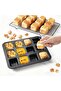 Mini square cake pan - brownie baking pan, carbon steel, non-stick coating, 35.5 x 26.5 cm, gray. - 2