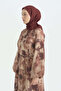 Logo Pattern Naia Cotton Scarf - Burgundy - 2