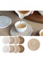 Cotton rope coasters (set of 8), with metal stand - 2