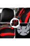 Complete Set Car Seat Covers 9-Piece Low-Back Front Rear Seat Covers Includes 5 Removable Headrest Covers Universal Red - 5