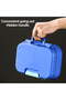 Transparent stainless steel lunchbox, office workers, heatable, light meals, double-compartment, university, office, travel, blue. - 4