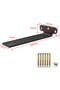 2-piece set 20cm - Floating Shelf Bracket - Support Frame - Wall Bracket - Shelf Support with Screws - Furniture Accessories - Iron - Black - 4