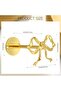 2-Pack Modern Wall-Mounted Metal Curtain Rod Brackets & Tieback Holders - Gold - 2