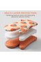 Oven Gloves Heat Resistant Up to 230C Non-Slip Silicone Cotton Hanging Loop for Cooking Grilling Baking Pack of 2 27x18 cm Orange - 5