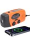 Hand Crank Emergency Radio AM/FM/Weather 2000MAH Power Bank Phone Charger LED flashlight SOS alarm Solar Hand Crank Camping ORANGE